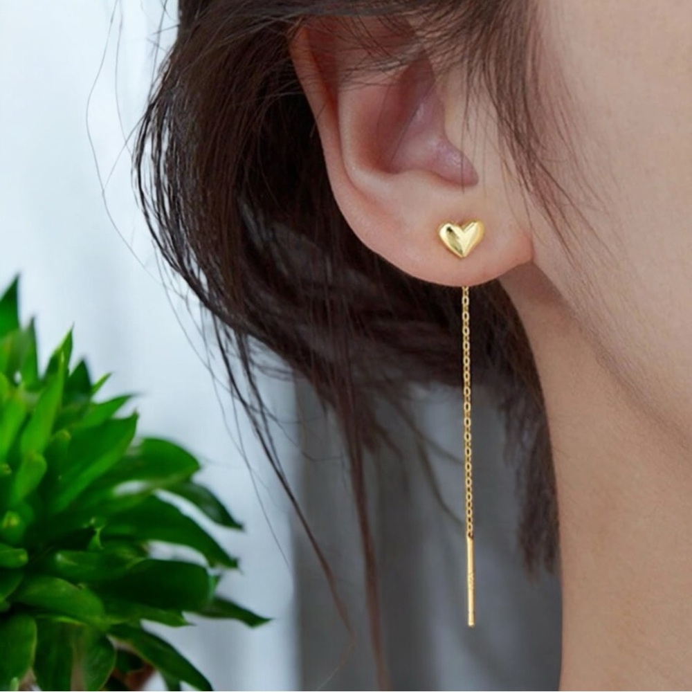 Heart Decor Threader Earrings
